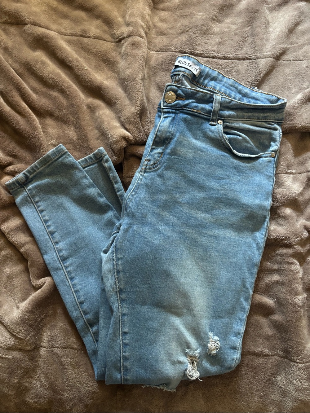 Blue Savvy Light Blue High-Rise Skinny Jeans for Women
